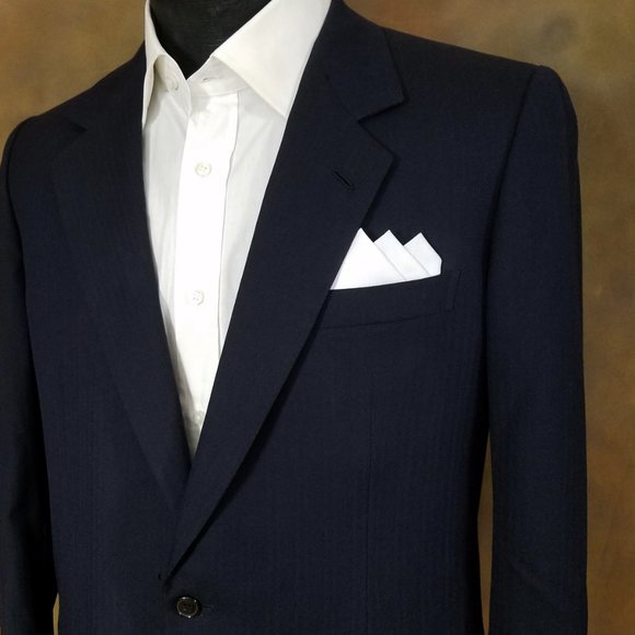 NEW White 100% Cotton Pre-Folded Pocket Square Handkerchief Insert - Picture 2 of 8